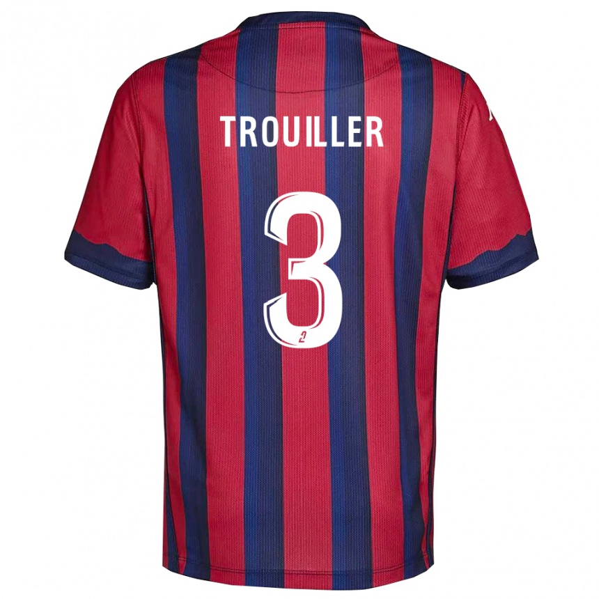 גברים כדורגל Fantine Trouiller #3 בורדו כחול נייבי ג'רזי ביתית 2025/26