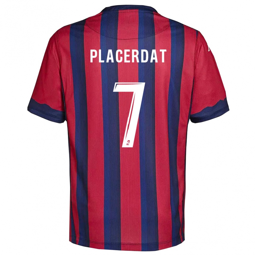 גברים כדורגל Enzo Placerdat #7 בורדו כחול נייבי ג'רזי ביתית 2025/26