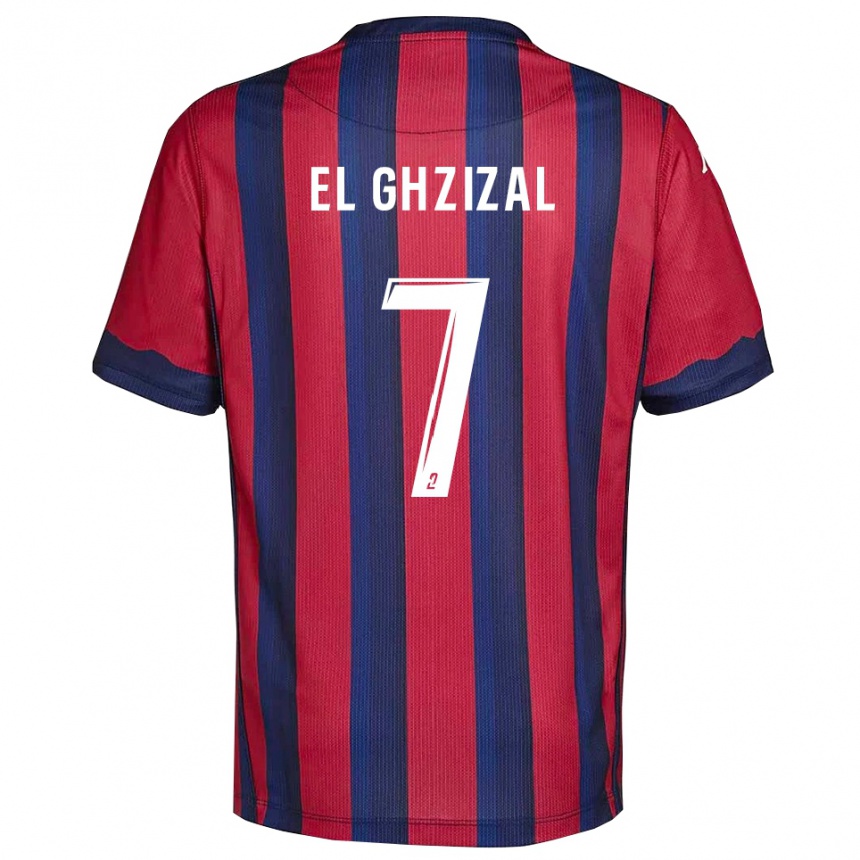 גברים כדורגל Anis El Ghzizal #7 בורדו כחול נייבי ג'רזי ביתית 2025/26