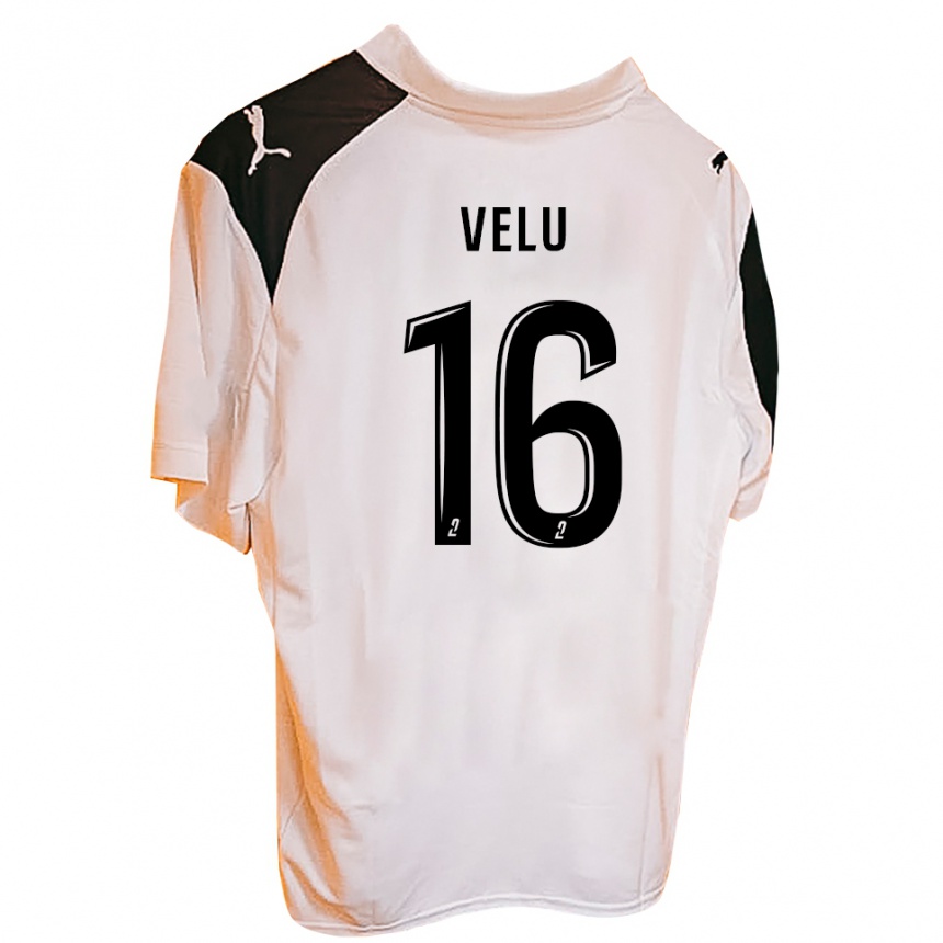 גברים כדורגל Lukas Velu #16 שחור לבן ג'רזי ביתית 2025/26
