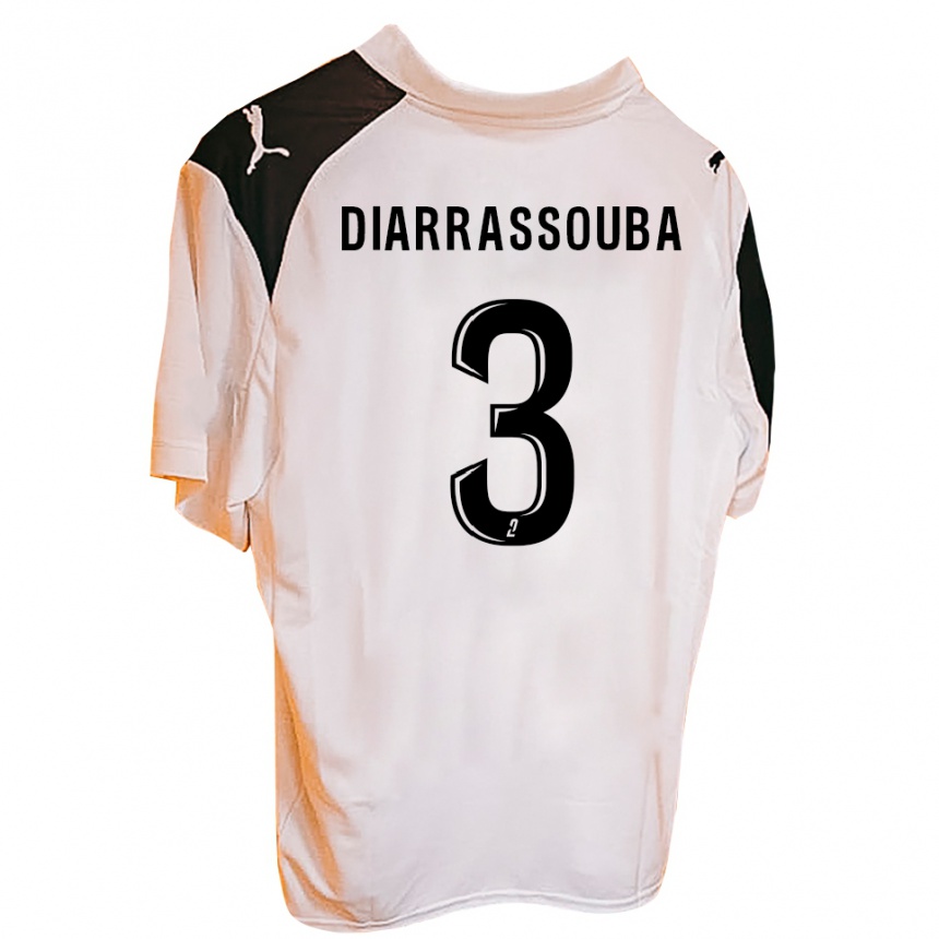 גברים כדורגל Corneille Diarrassouba #3 שחור לבן ג'רזי ביתית 2025/26