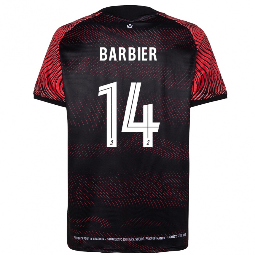 גברים כדורגל Hugo Barbier #14 לבן אדום ג'רזי ביתית 2025/26