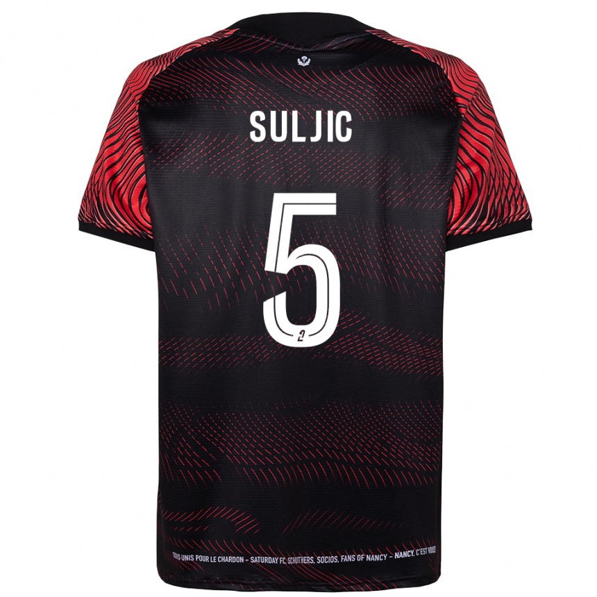 גברים כדורגל כייזם סולייק #5 לבן אדום ג'רזי ביתית 2025/26