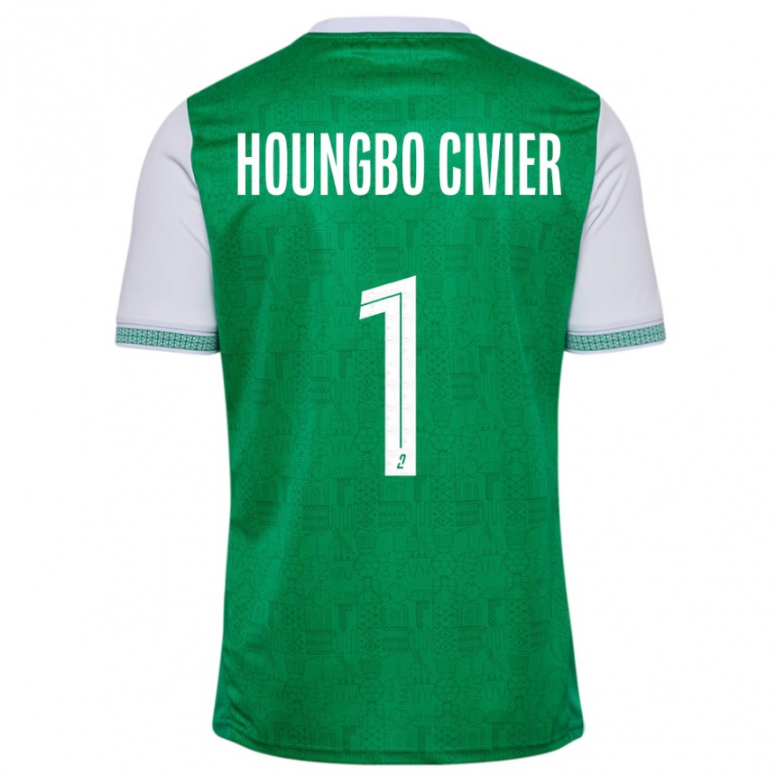 גברים כדורגל Matéo Houngbo Civier #1 ירוק לבן ג'רזי ביתית 2025/26