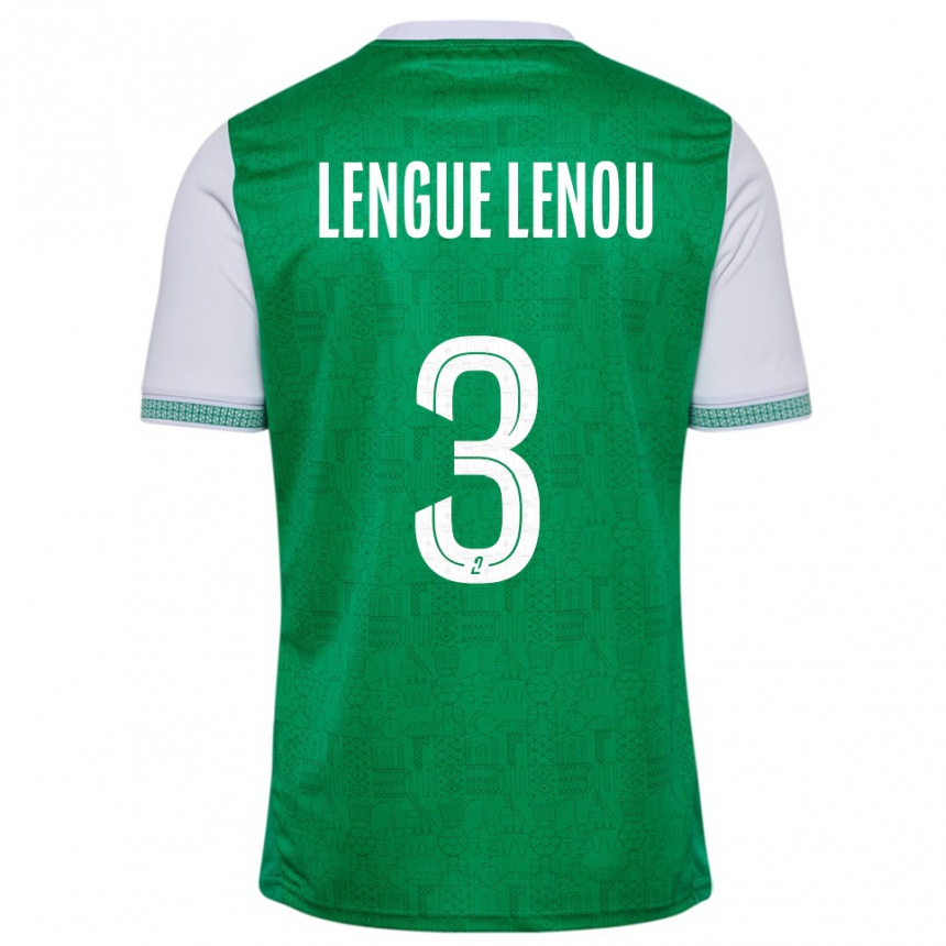 גברים כדורגל Maxime Lengue Lenou #3 ירוק לבן ג'רזי ביתית 2025/26