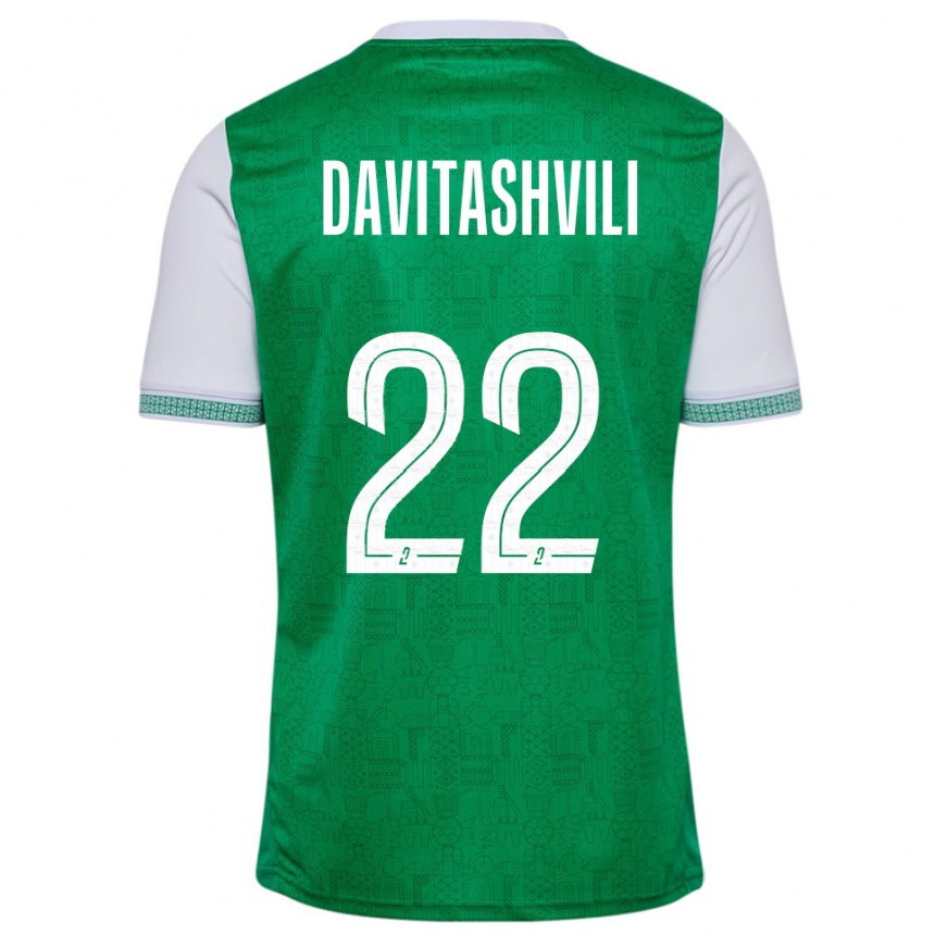 גברים כדורגל זוריקו דביטאשווילי #22 ירוק לבן ג'רזי ביתית 2025/26