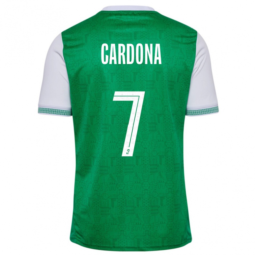 גברים כדורגל אירבן קרדונה #7 ירוק לבן ג'רזי ביתית 2025/26