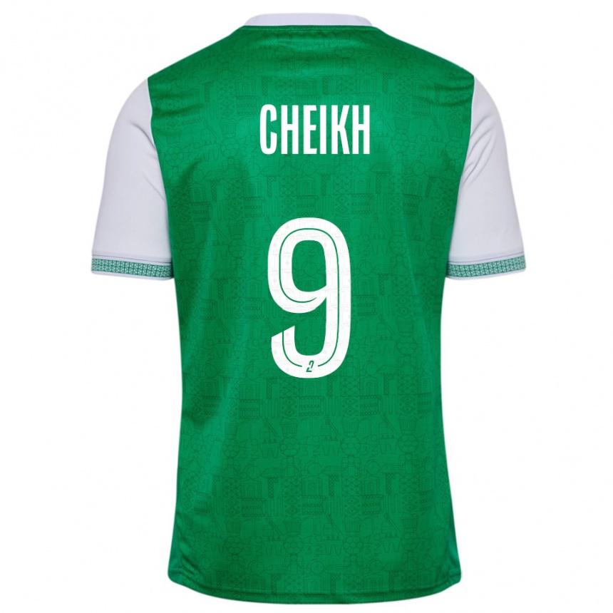גברים כדורגל Issam Cheikh #9 ירוק לבן ג'רזי ביתית 2025/26