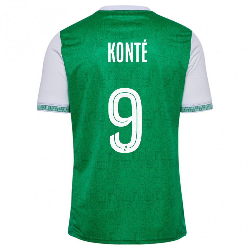גברים כדורגל Mamadou Konté #9 ירוק לבן ג'רזי ביתית 2025/26