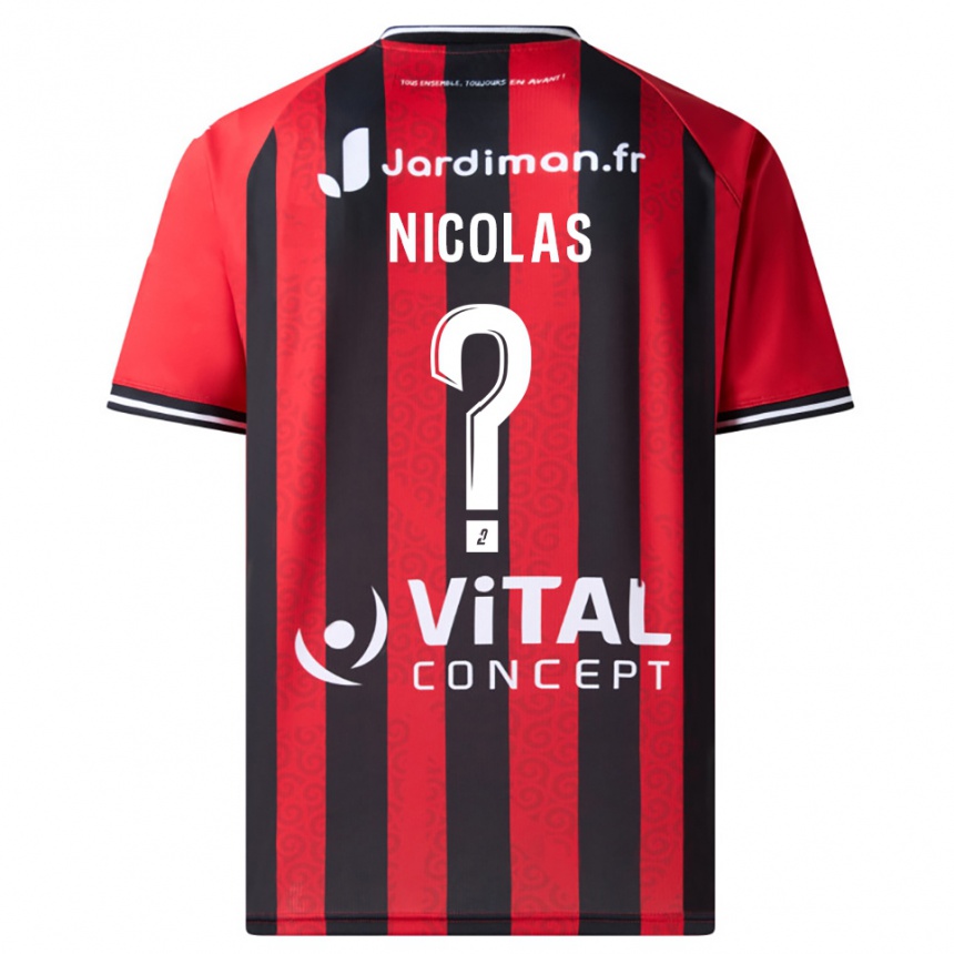 גברים כדורגל Corentin Nicolas #0 אדום שחור ג'רזי ביתית 2025/26