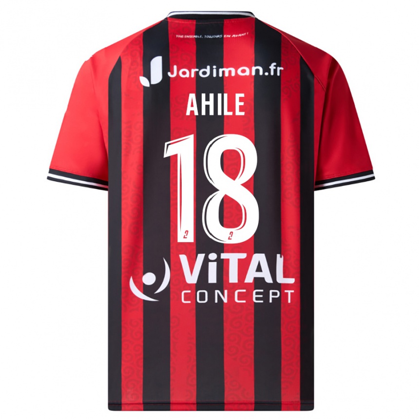 גברים כדורגל Tanguy Ahile #18 אדום שחור ג'רזי ביתית 2025/26