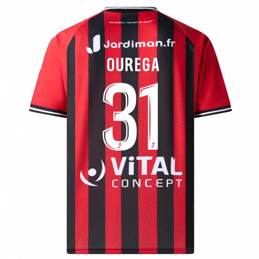 גברים כדורגל Dylan Ourega #31 אדום שחור ג'רזי ביתית 2025/26