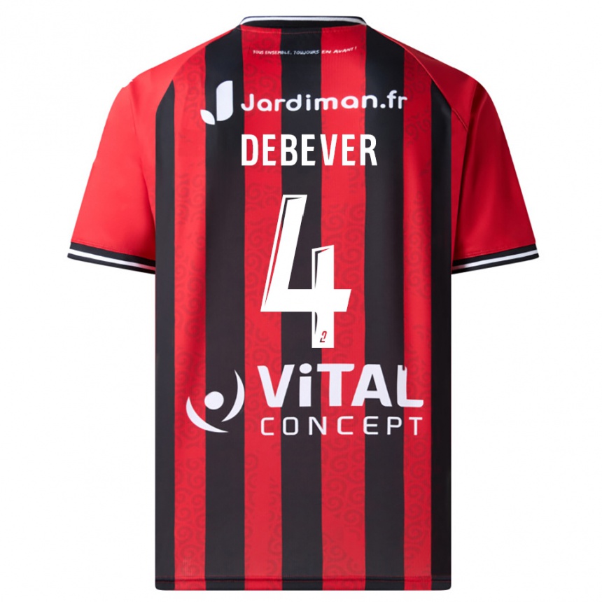 גברים כדורגל ז'ולי דבבר #4 אדום שחור ג'רזי ביתית 2025/26