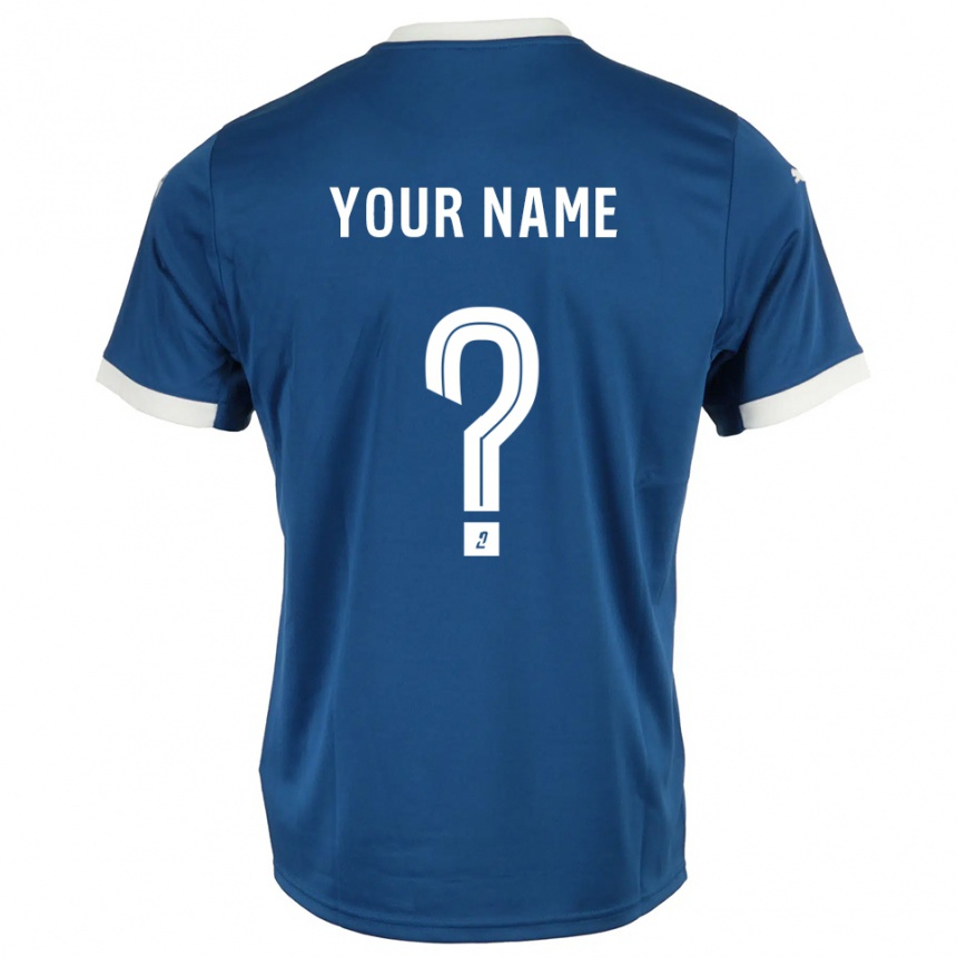 גברים כדורגל השם שלך #0 כחול לבן ג'רזי ביתית 2025/26