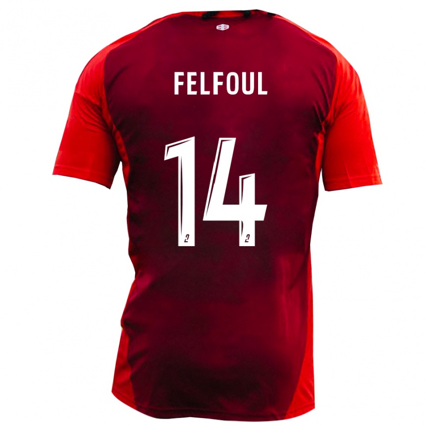 גברים כדורגל וואסים מוחמד פלפול #14 אדום בורגונדי ג'רזי ביתית 2025/26