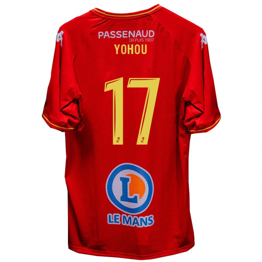 גברים כדורגל סמואל יוהו #17 אדום צהוב ג'רזי ביתית 2025/26