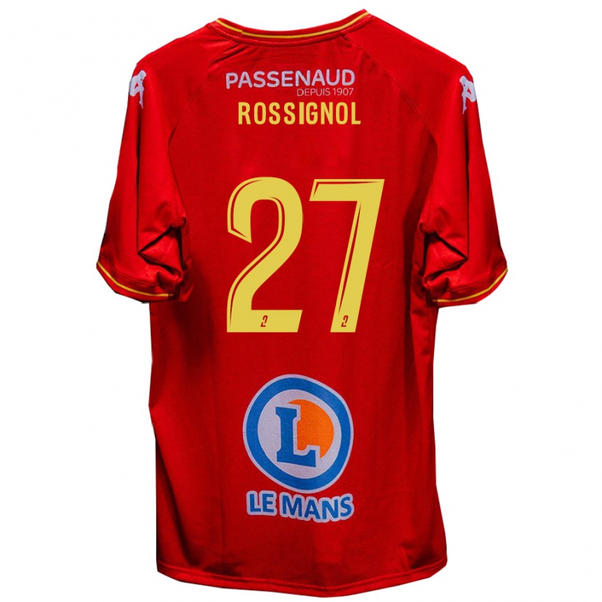 גברים כדורגל מרטין רוסיניול #27 אדום צהוב ג'רזי ביתית 2025/26