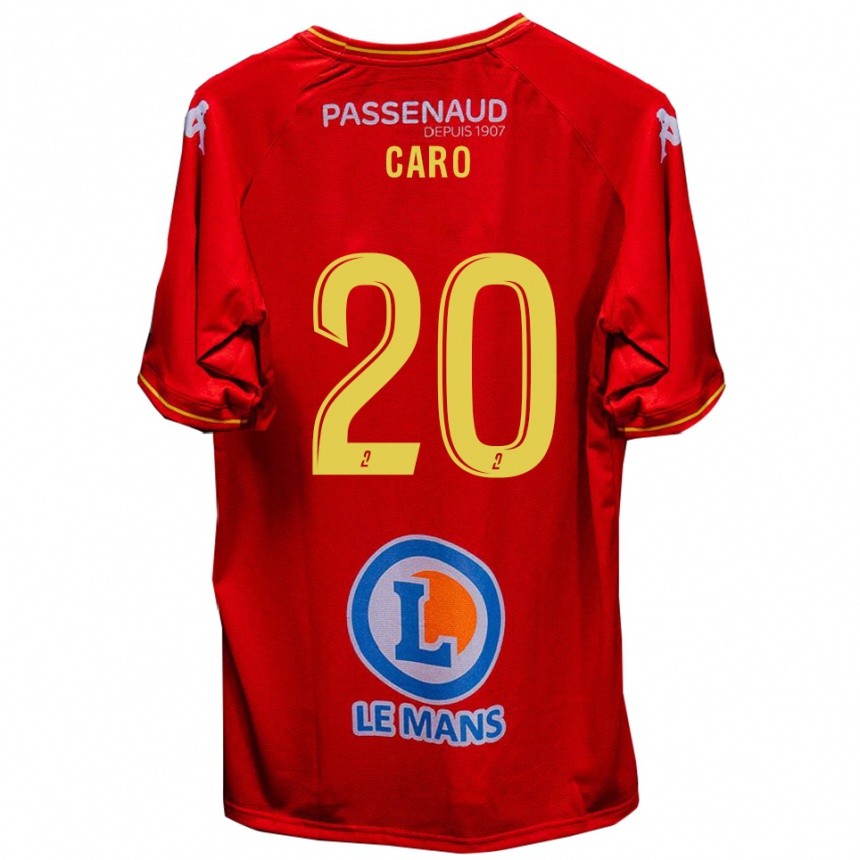 גברים כדורגל טיטואן קארו #20 אדום צהוב ג'רזי ביתית 2025/26