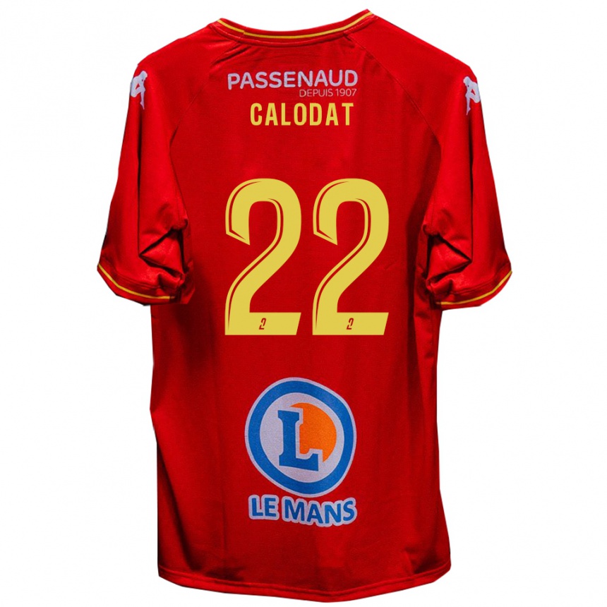 גברים כדורגל Lucas Calodat #22 אדום צהוב ג'רזי ביתית 2025/26