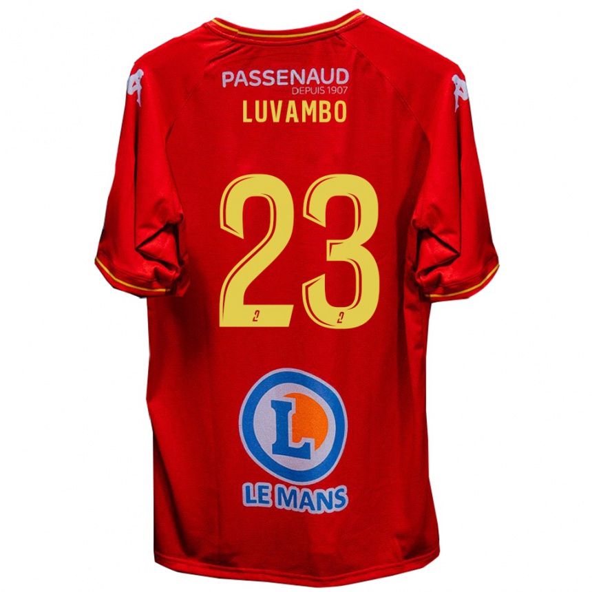 גברים כדורגל Taylor Luvambo #23 אדום צהוב ג'רזי ביתית 2025/26