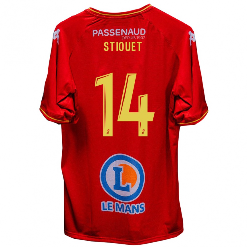 גברים כדורגל Ayoub Stiouet #14 אדום צהוב ג'רזי ביתית 2025/26