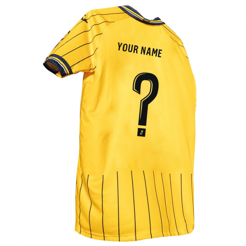 גברים כדורגל השם שלך #0 צהוב כחול נייבי ג'רזי ביתית 2025/26