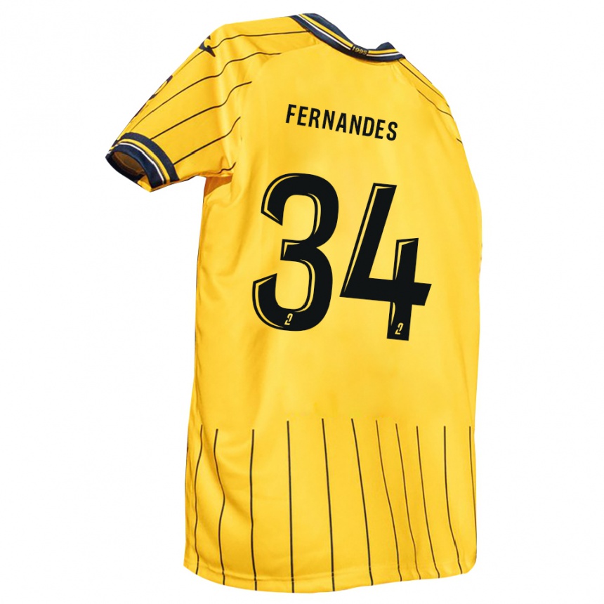 גברים כדורגל Alexandre Fernandes #34 צהוב כחול נייבי ג'רזי ביתית 2025/26