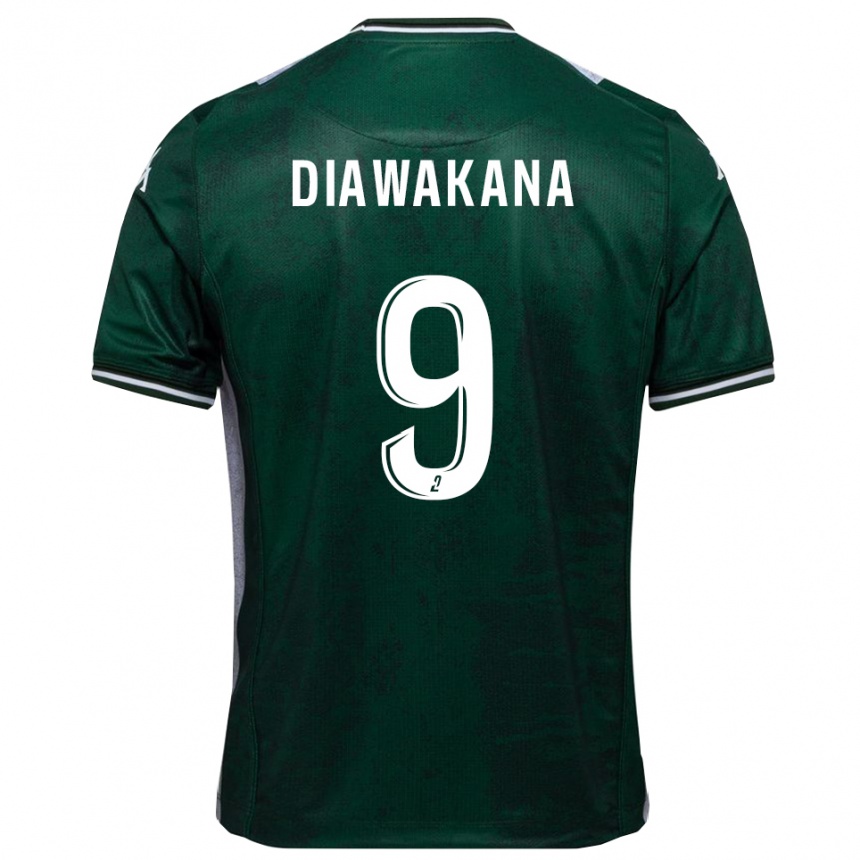 גברים כדורגל Malik Diawakana #9 ירוק לבן ג'רזי ביתית 2025/26
