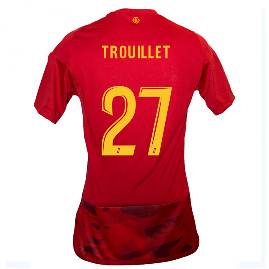 גברים כדורגל Alexis Trouillet #27 אדום צהוב ג'רזי ביתית 2025/26