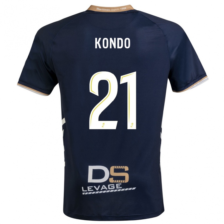 גברים כדורגל ג׳פרי קונדו #21 כחול נייבי זהב ג'רזי ביתית 2025/26