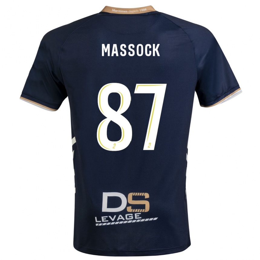 גברים כדורגל ת׳נה מאסוק #87 כחול נייבי זהב ג'רזי ביתית 2025/26