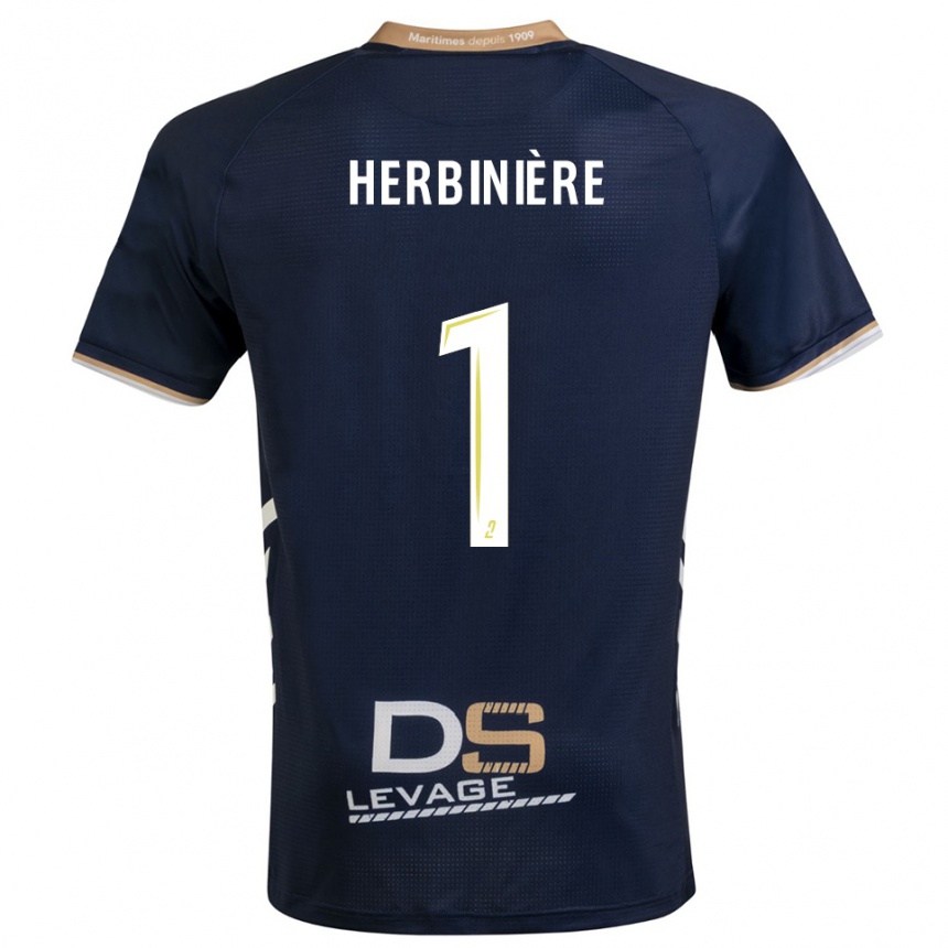 גברים כדורגל Romain Herbinière #1 כחול נייבי זהב ג'רזי ביתית 2025/26