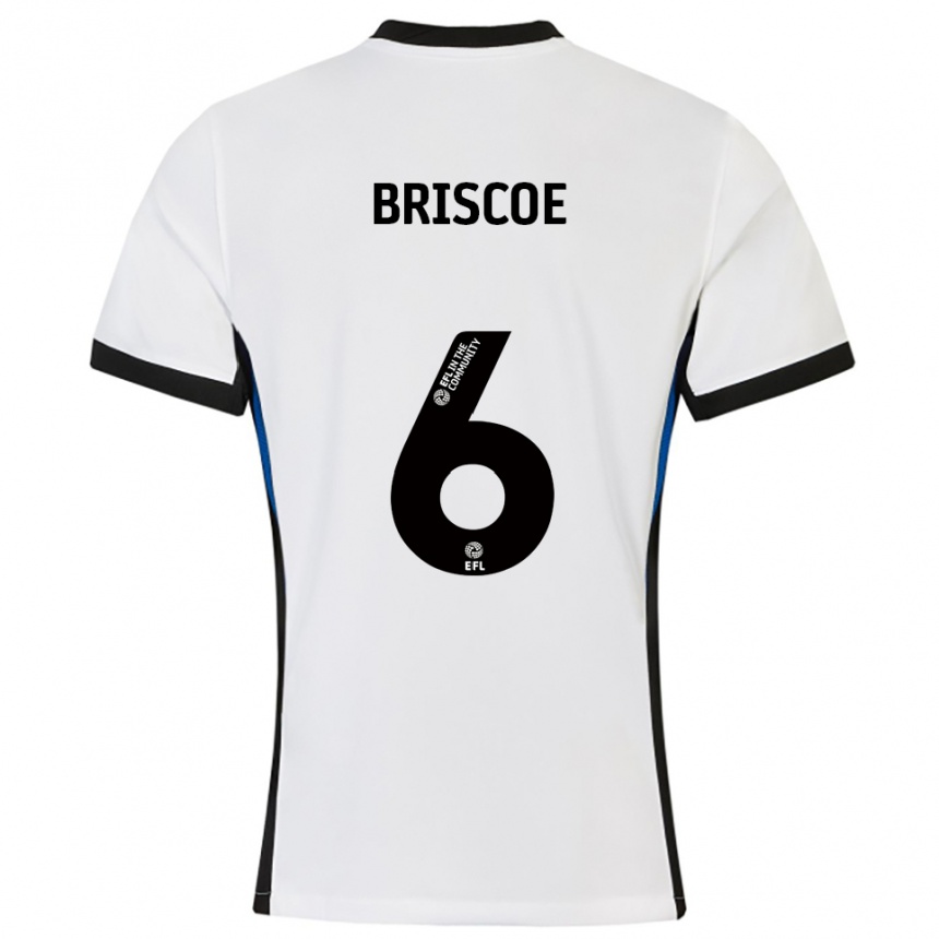 גברים כדורגל Trae Briscoe #6 לבן כחול הרחק ג'רזי 2025/26