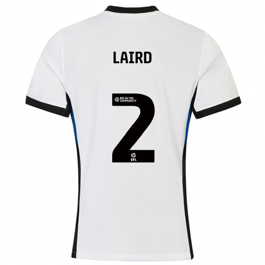 גברים כדורגל אית'ן ליירד #2 לבן כחול הרחק ג'רזי 2025/26