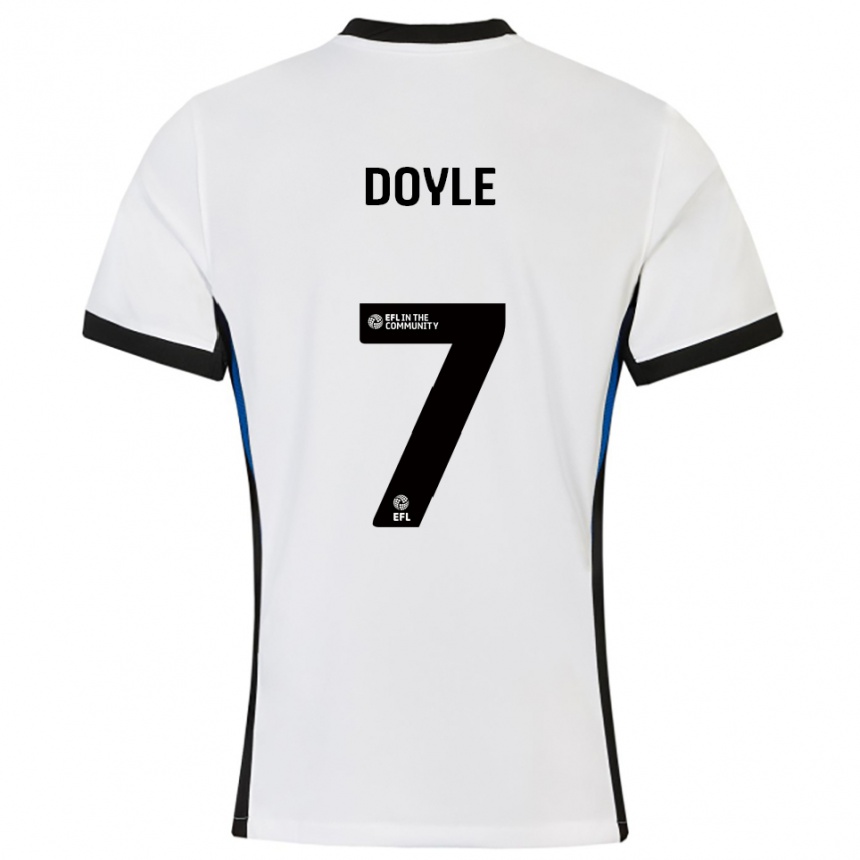 גברים כדורגל טומי דויל #7 לבן כחול הרחק ג'רזי 2025/26