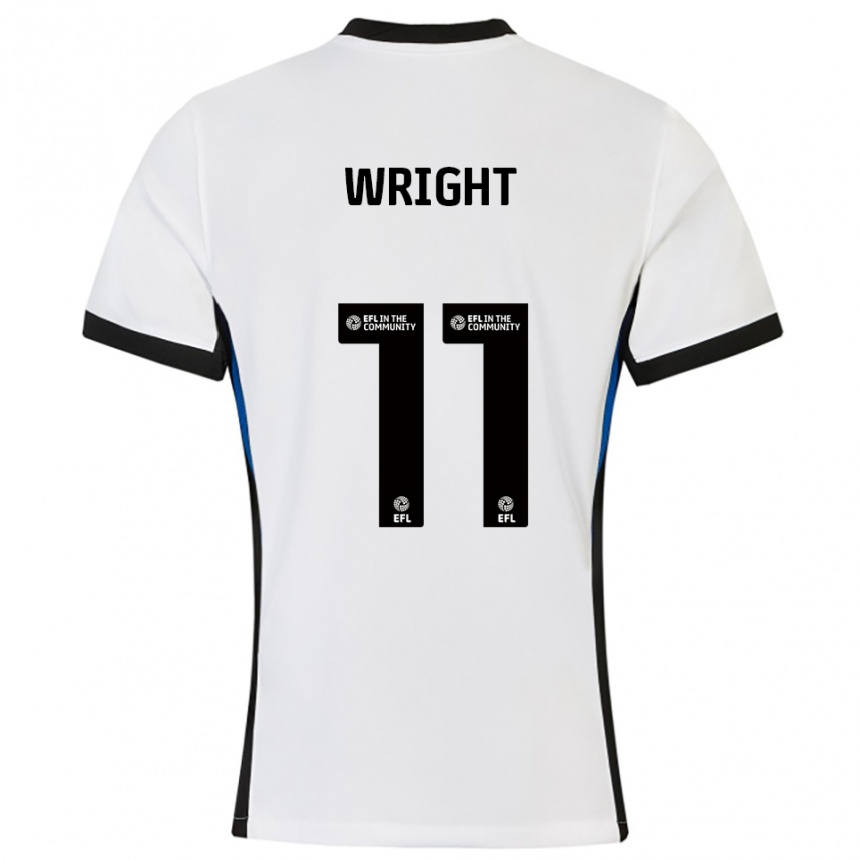 גברים כדורגל סקוט רייט #11 לבן כחול הרחק ג'רזי 2025/26