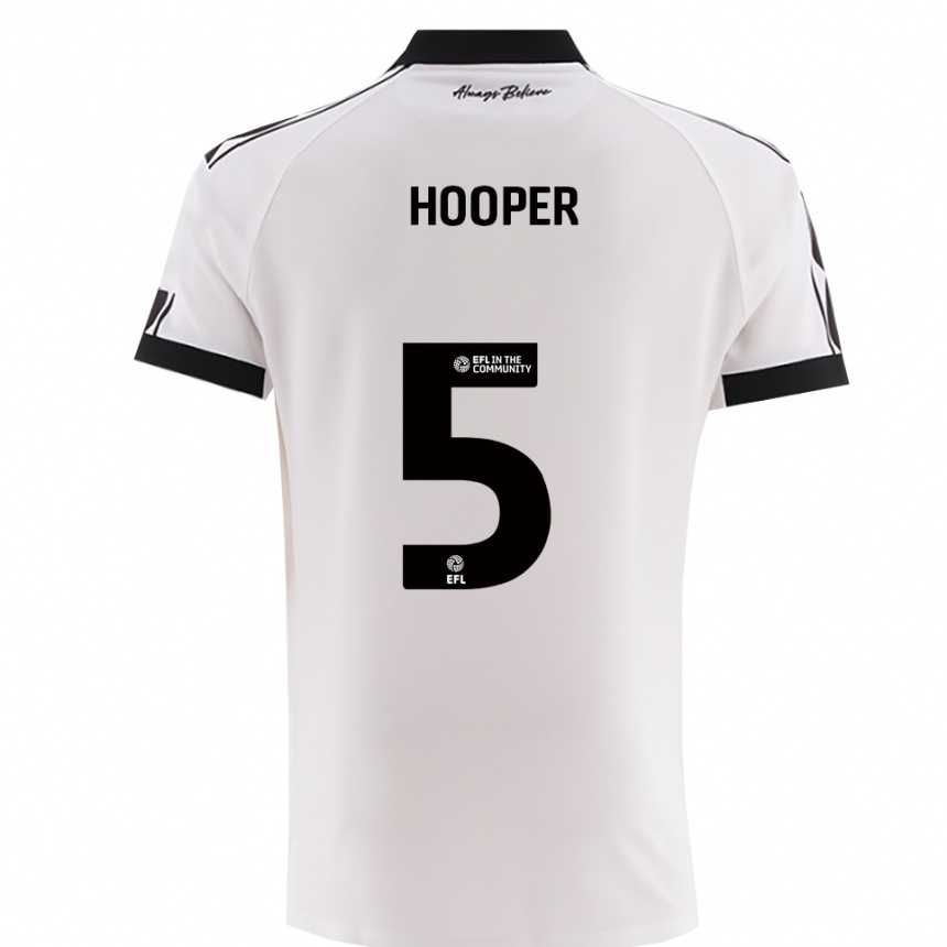 גברים כדורגל Jack Hooper #5 לבן שחור הרחק ג'רזי 2025/26