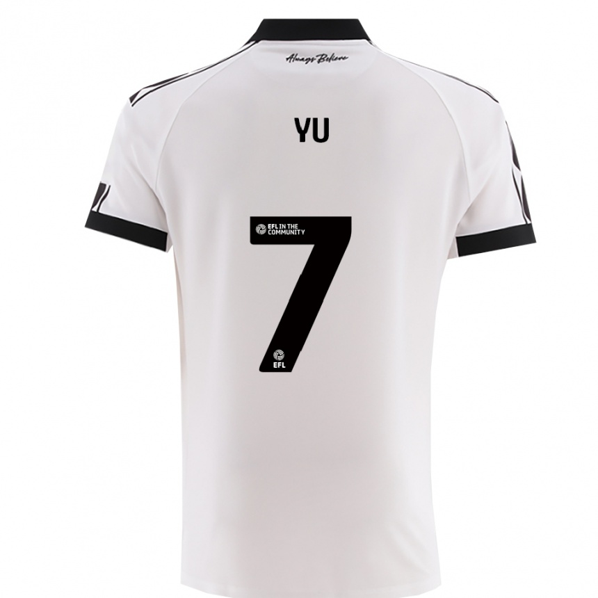 גברים כדורגל יו הירקאווה #7 לבן שחור הרחק ג'רזי 2025/26