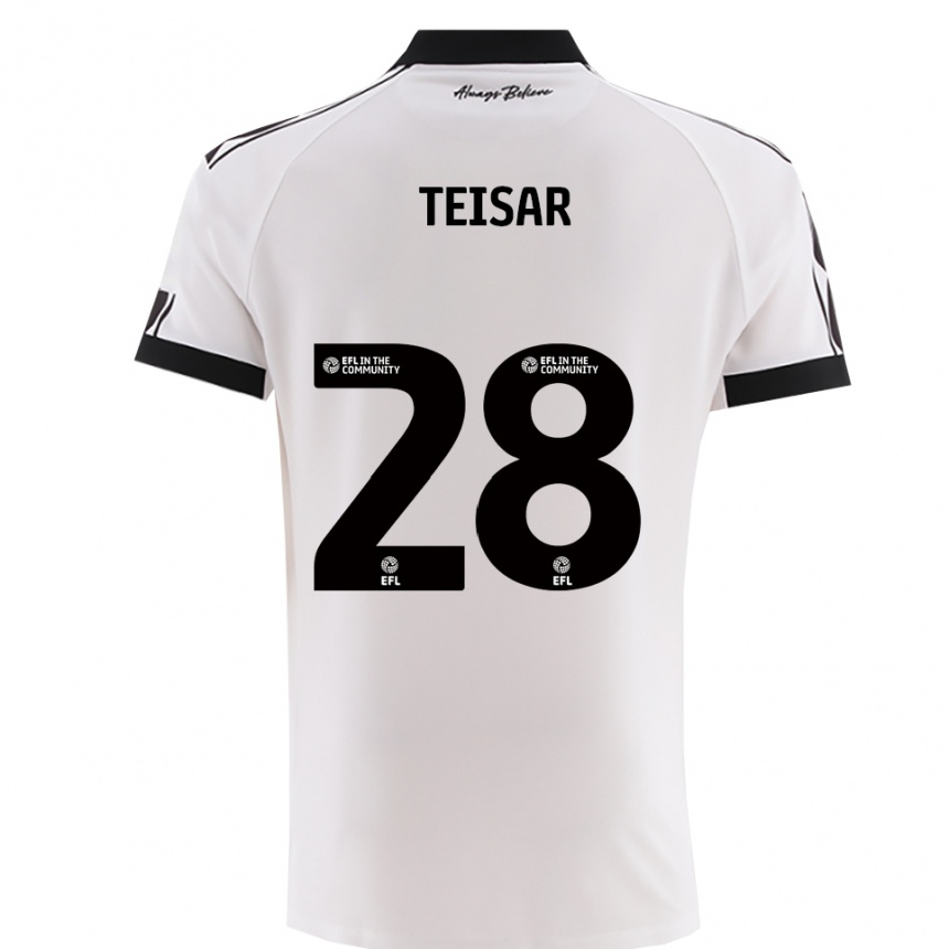 גברים כדורגל טיאנה טייסר #28 לבן שחור הרחק ג'רזי 2025/26