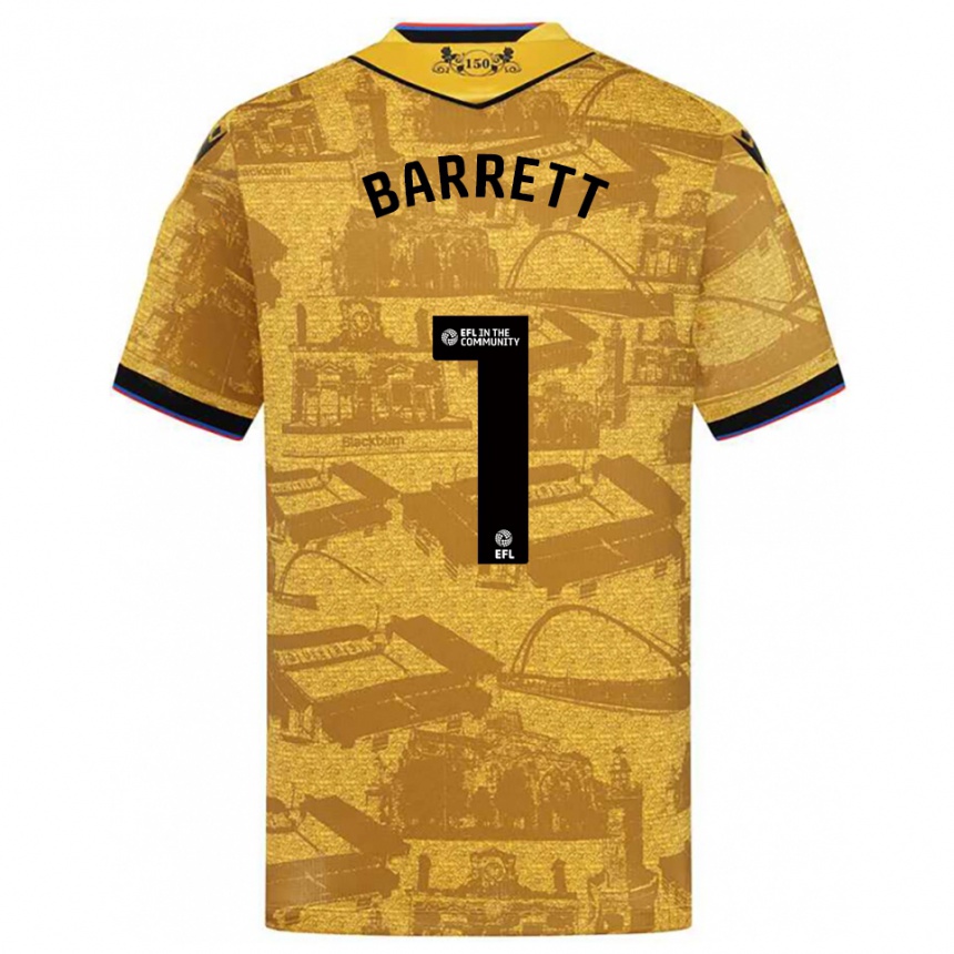 גברים כדורגל ג'ק בארט #1 זהב שחור הרחק ג'רזי 2025/26