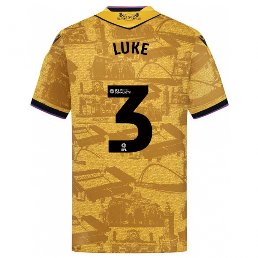 גברים כדורגל Hannah Luke #3 זהב שחור הרחק ג'רזי 2025/26