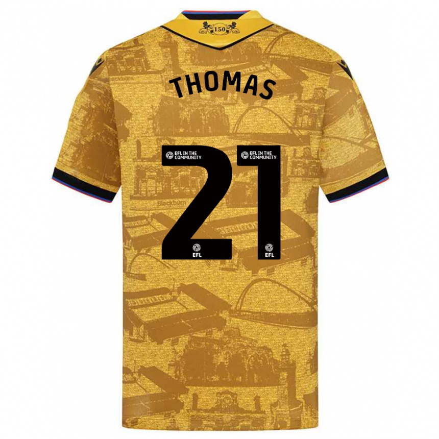 גברים כדורגל Lauren Thomas #21 זהב שחור הרחק ג'רזי 2025/26