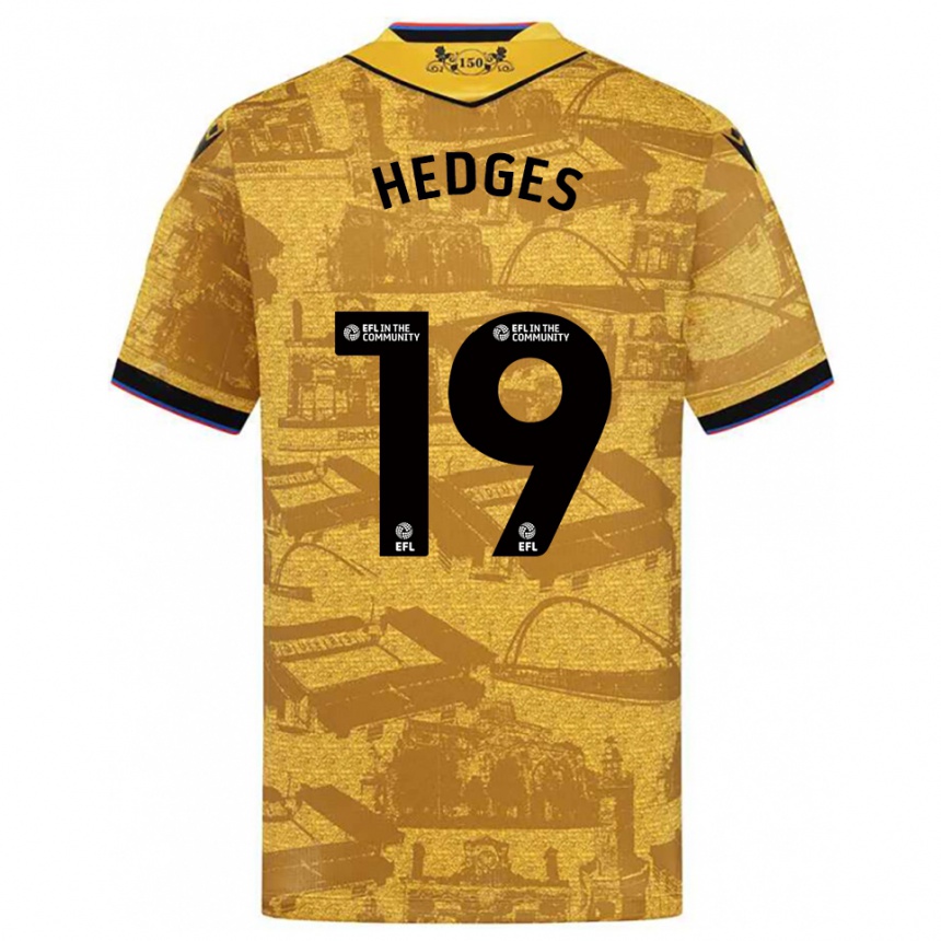 גברים כדורגל ראיין הדג'ס #19 זהב שחור הרחק ג'רזי 2025/26