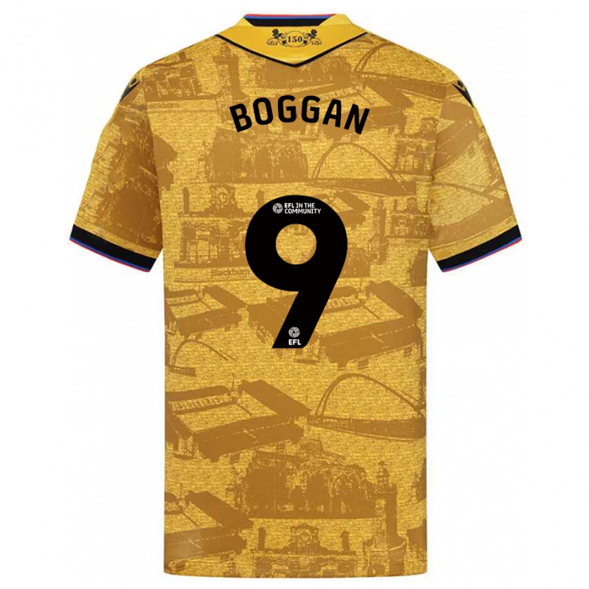 גברים כדורגל Joe Boggan #9 זהב שחור הרחק ג'רזי 2025/26