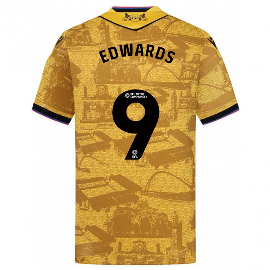 גברים כדורגל מריה אדוארדס #9 זהב שחור הרחק ג'רזי 2025/26