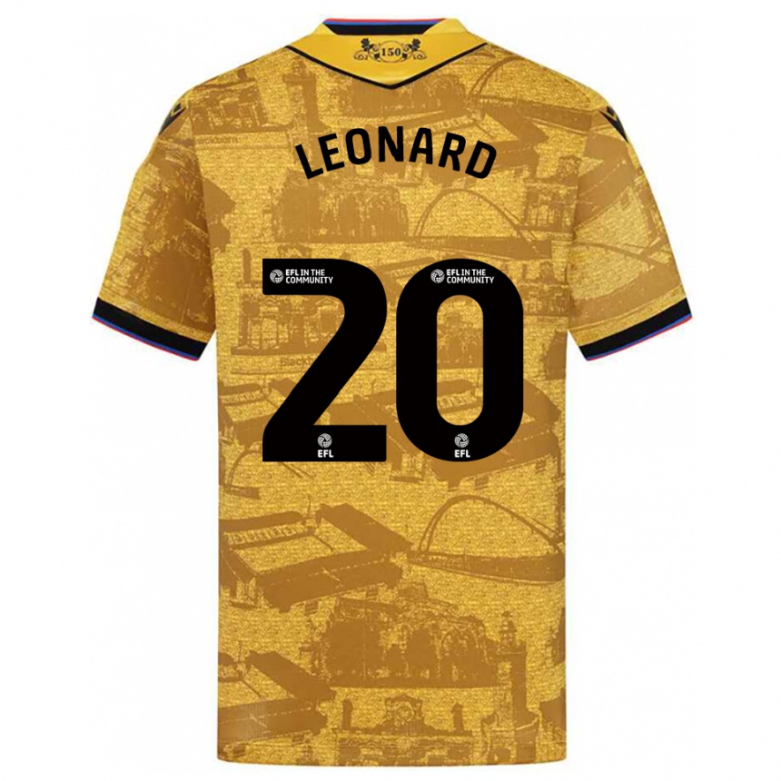 גברים כדורגל הארי לאונרד #20 זהב שחור הרחק ג'רזי 2025/26