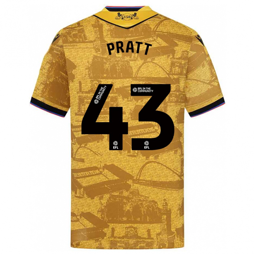 גברים כדורגל George Pratt #43 זהב שחור הרחק ג'רזי 2025/26