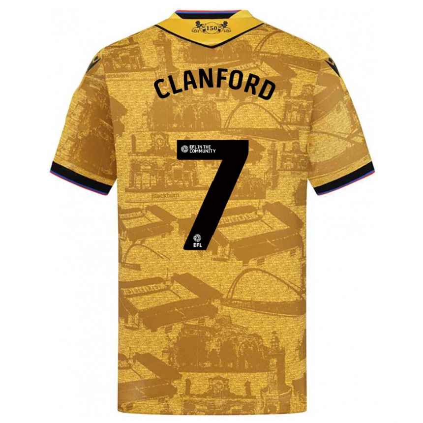 גברים כדורגל Charlie Clanford #7 זהב שחור הרחק ג'רזי 2025/26