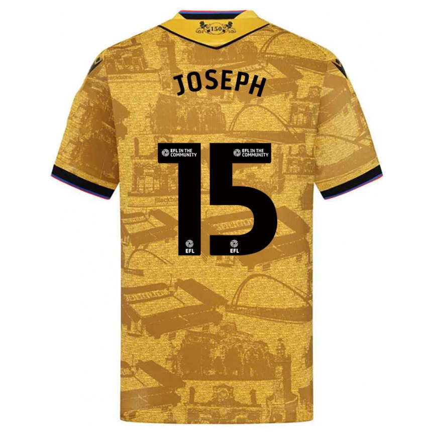 גברים כדורגל Valentin Joseph #15 זהב שחור הרחק ג'רזי 2025/26