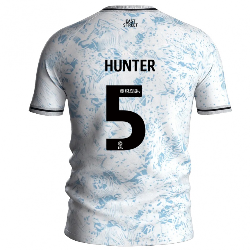 גברים כדורגל Mason Hunter #5 לבן תכלת הרחק ג'רזי 2025/26